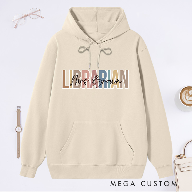 Personalized Librarian Classic Hoodies Custom Librarian Hoodies with Name Librarian Gift Librarian Day Gift