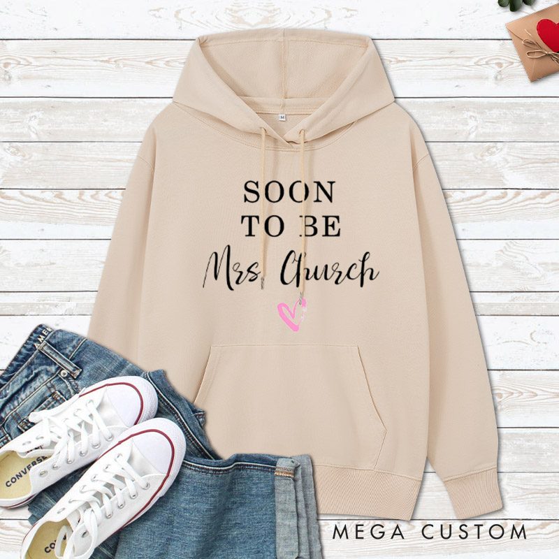 Personalized One Lucky Mr and Soon To Be Mrs with Heart and Bow Tie Engagement Couple Hoodie