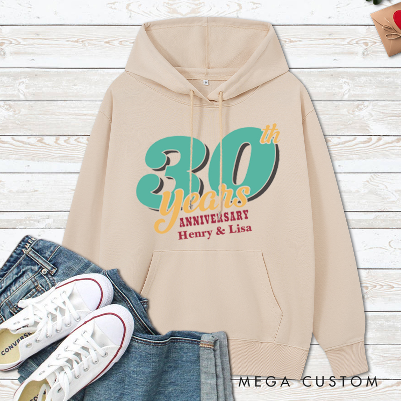 Personalized 30th Anniversary Celebration Hoodie Couple 30 Years Anniversary Outfit 30th Anniversary Top Wear for Wife Husband