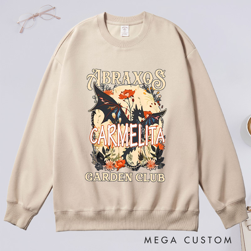 Personalized Garden Club Classic Sweatshirts Fantasy Book Lover Sweatshirt with Name Gardening Lover Gift Plant Lover Gift Bookish Gift