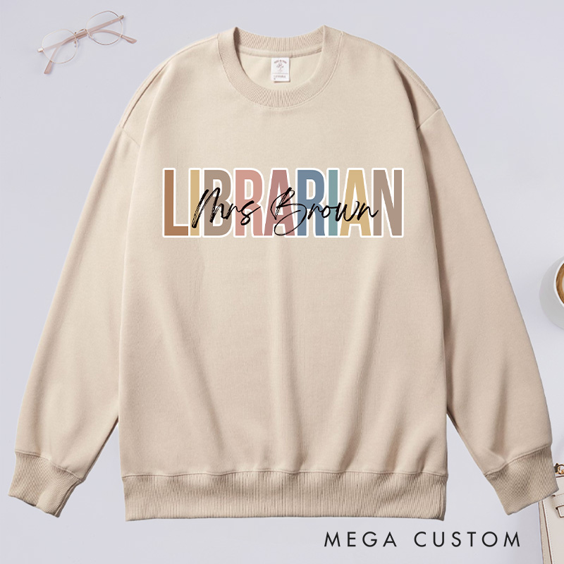 Personalized Librarian Classic Sweatshirts Custom Librarian Sweatshirt with Name Librarian Day Gift Librarian Gift