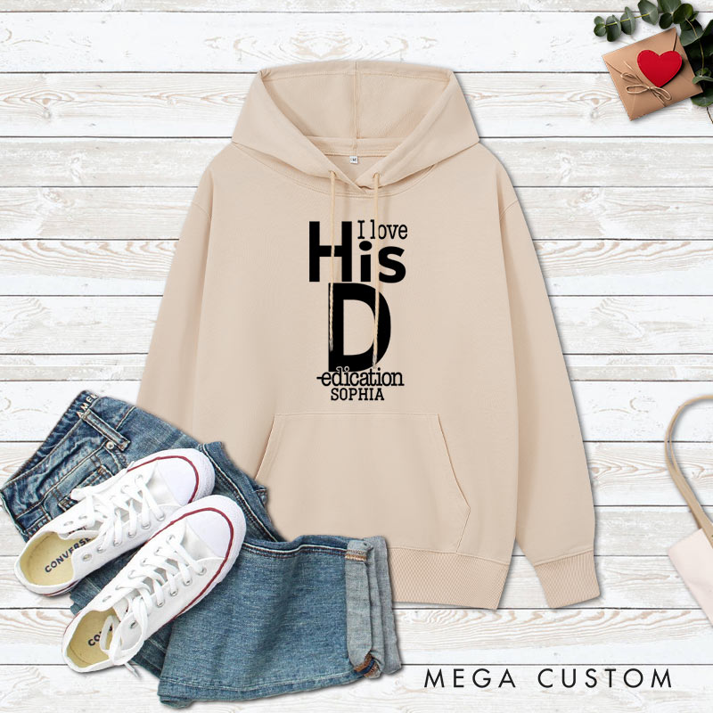 Personalized Couple I love Her Personality I love His Dedication Hoodie Valentine's Day Sweatshirt for Boyfriend Girlfriend Husband Wife