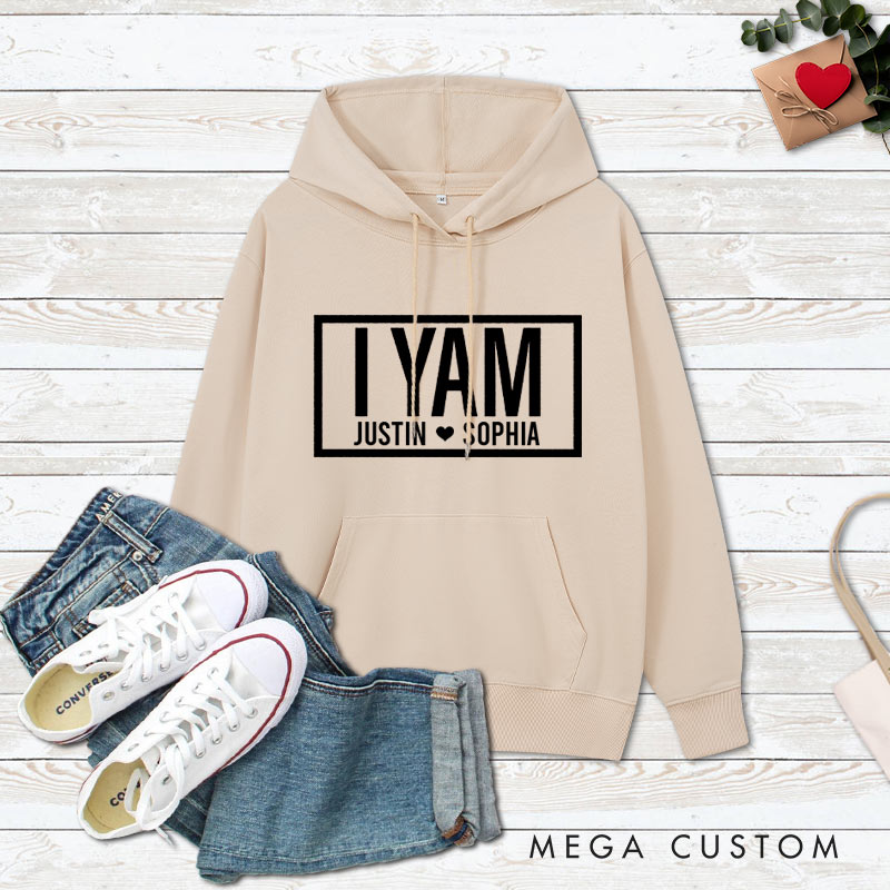 Personalized Couple Minimalist She's My Sweet Potato and I Yam Hoodie Couple Thanksgiving Sweatshirt for Boyfriend Girlfriend Husband Wife