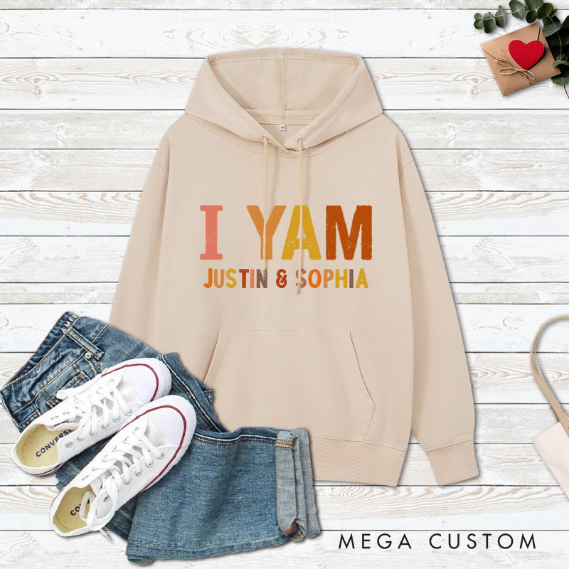 Personalized Couple Retro She's My Sweet Potato and I Yam Hoodie Couple Thanksgiving Sweatshirt for Boyfriend Girlfriend Husband Wife