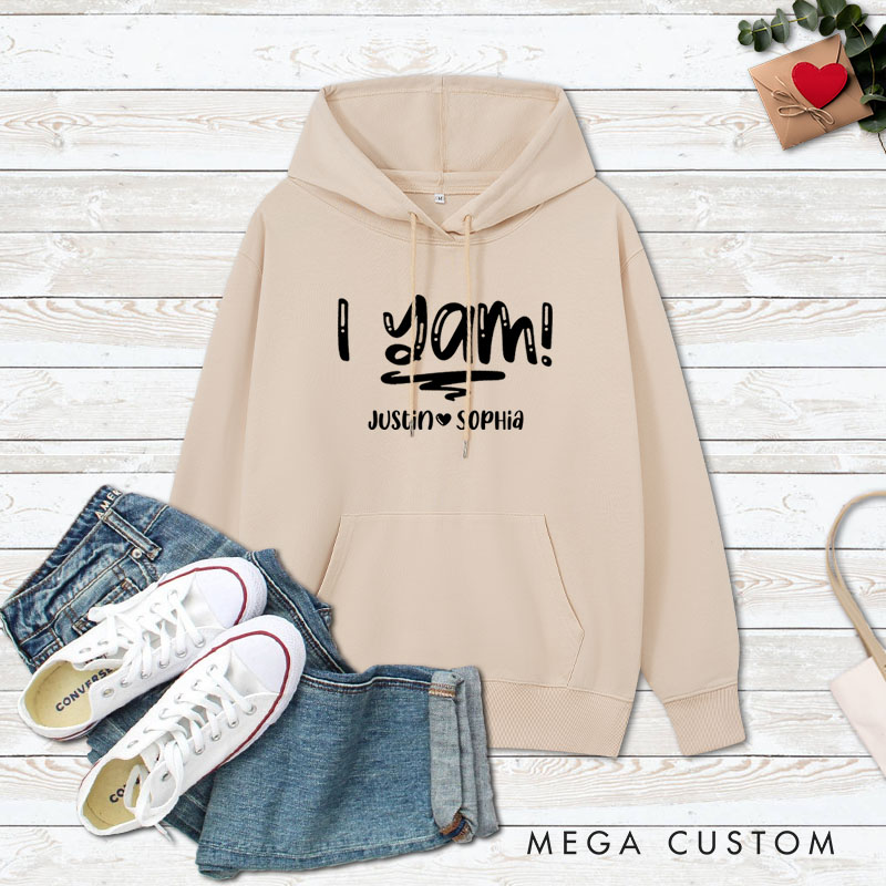 Personalized Couple Playful She's My Sweet Potato and Yam Hoodie Couple Thanksgiving Sweatshirt for Husband Wife Boyfriend Girlfriend