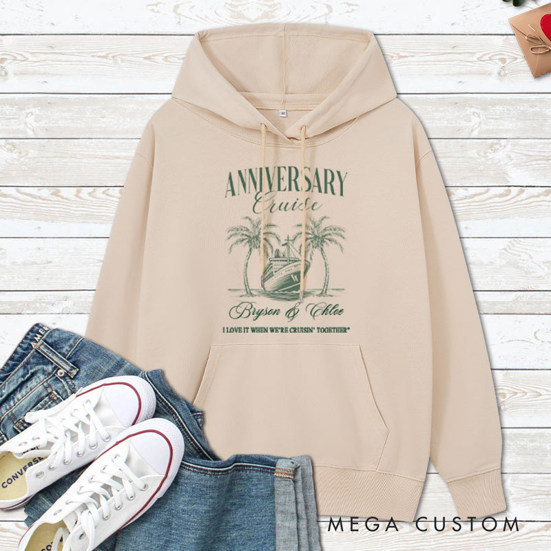 Personalized Anniversary Cruise Commemorative Hoodie Husband Wife Anniversary Outfit for Couple Anniversary Hoodie for Her Him