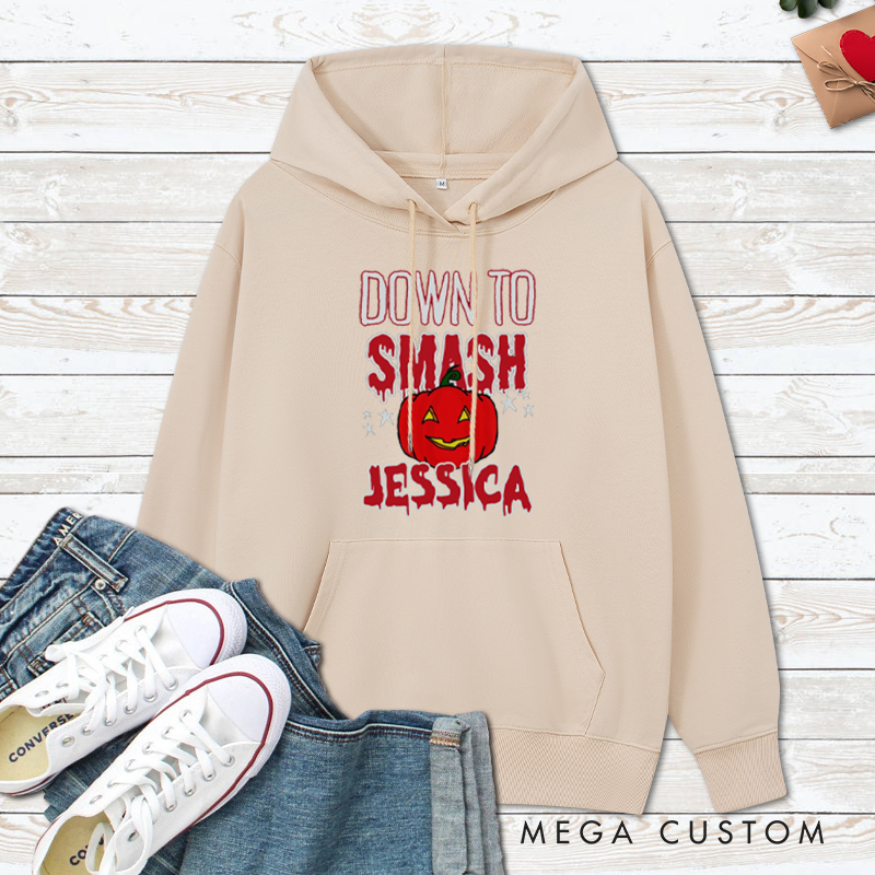 Personalized Just the Tip and Down to Smash Halloween Couple Hoodie
