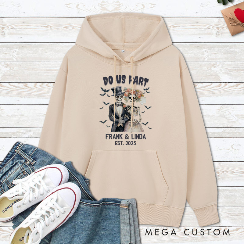 Personalized Til Death Do Us Part Skeleton Couple Halloween Couple Hoodie