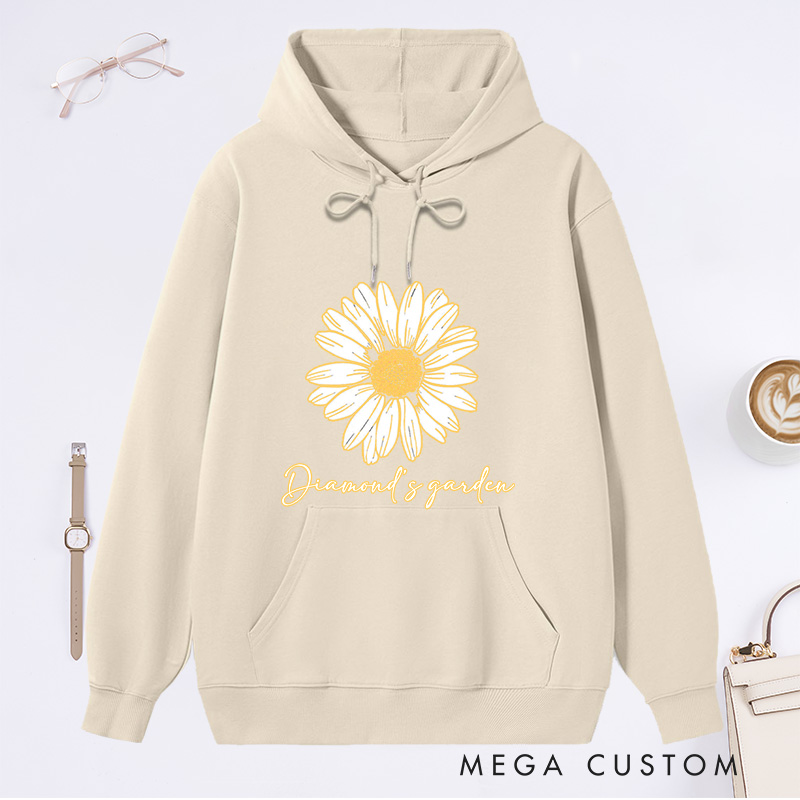 Personalized Daisy Classic Hoodies Custom Flower Hoodies with Name Plant Lover Gift Gardening Lover Gift for Gardener Gift