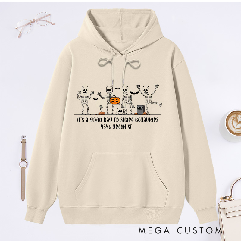 Personalized Hoodie Skeleton Halloween Spooky Season Shirt Halloween Lover Gifts Housewarming Holiday Gift