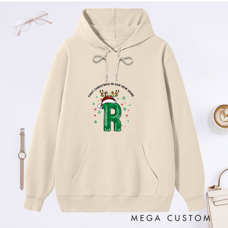 [Copy]Personalized Hoodie Christmas Tree Design Custom Family Christmas Name Sweatshirt Housewarming Holiday Gift New Home Theme