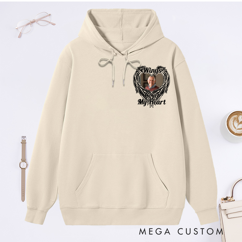 Personalized Memorial Photo Hoodie Custom Funeral Photo Remembrance Sympathy Sweatshirt for Loss of Father or Loved One Condolence Gift