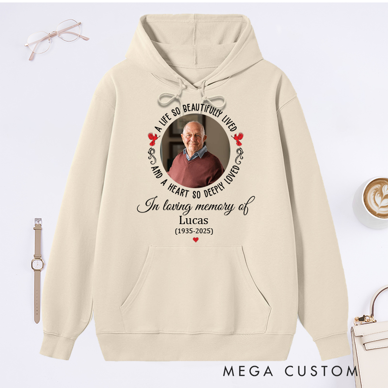 Personalized Memorial Photo Hoodie Custom Funeral Photo Hoodie Rest in Peace Memory Hoodie Remembrance Sweatshirt 