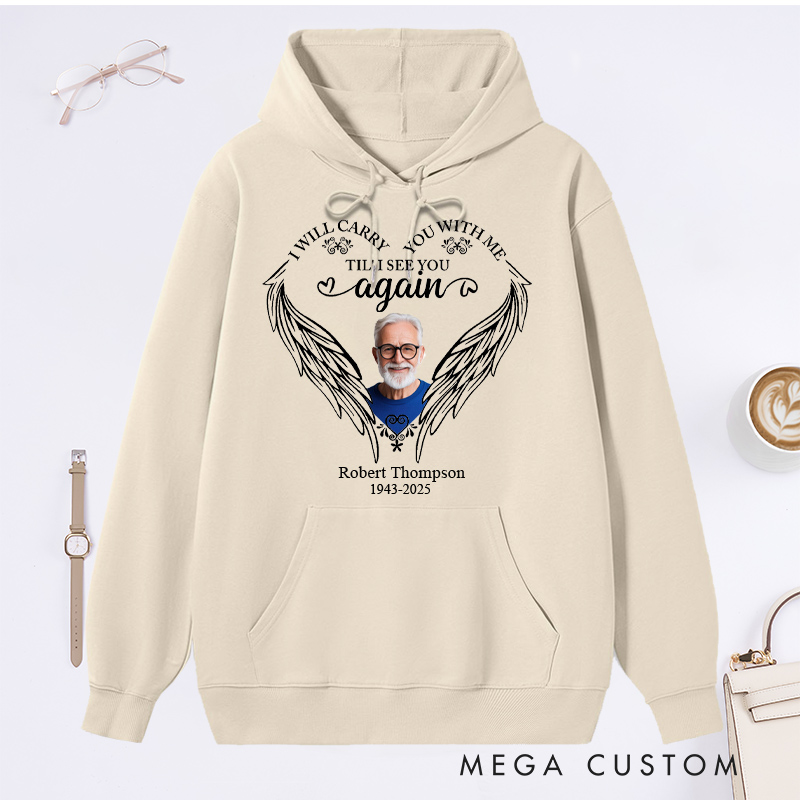 Personalized Memorial Photo Hoodie Remembrance Gift in Loving Memory Sweatshirt Sympathy Gift for Loss of Father Funeral Keepsake
