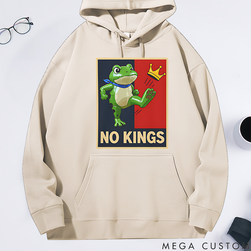 Personalized Classic Hoodie Portland Frog Protest No Kings in America Theme