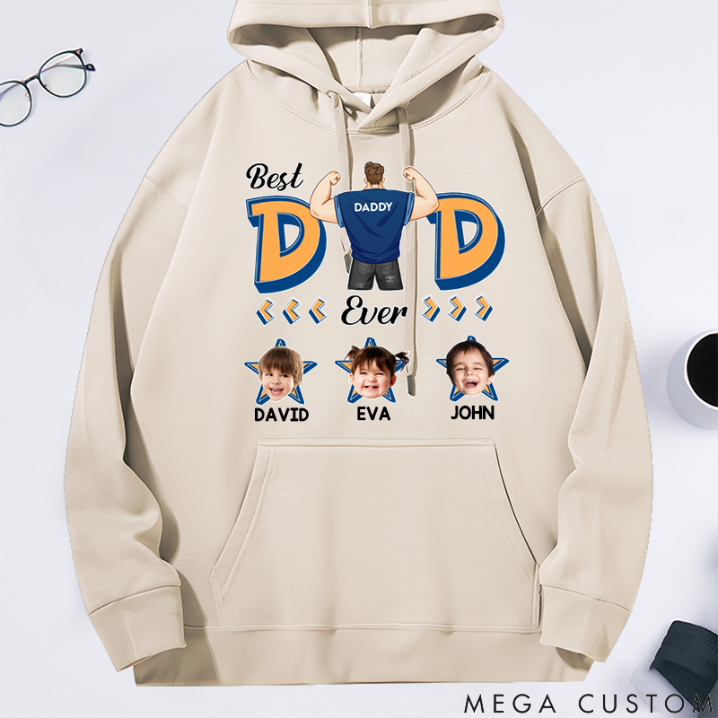 Personalized Classic Hoodie Super Dad Ever Star Theme