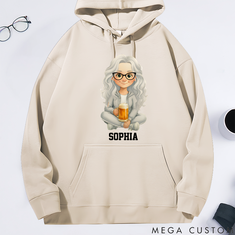 Personalized Classic Hoodie Watercolor Style Trendy Grandparents Love Beer the Most