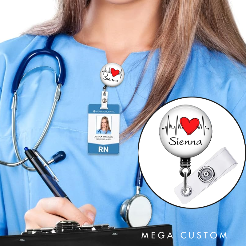 Personalized Nurse Crystal Retractable ID Badge Reel Unique Sarcastic Badge Holder Medical Accessory Gift