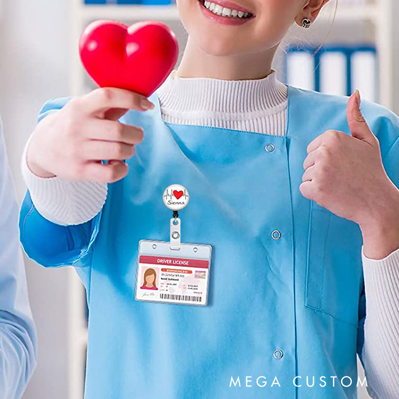 Personalized Nurse Crystal Retractable ID Badge Reel Unique Sarcastic Badge Holder Medical Accessory Gift