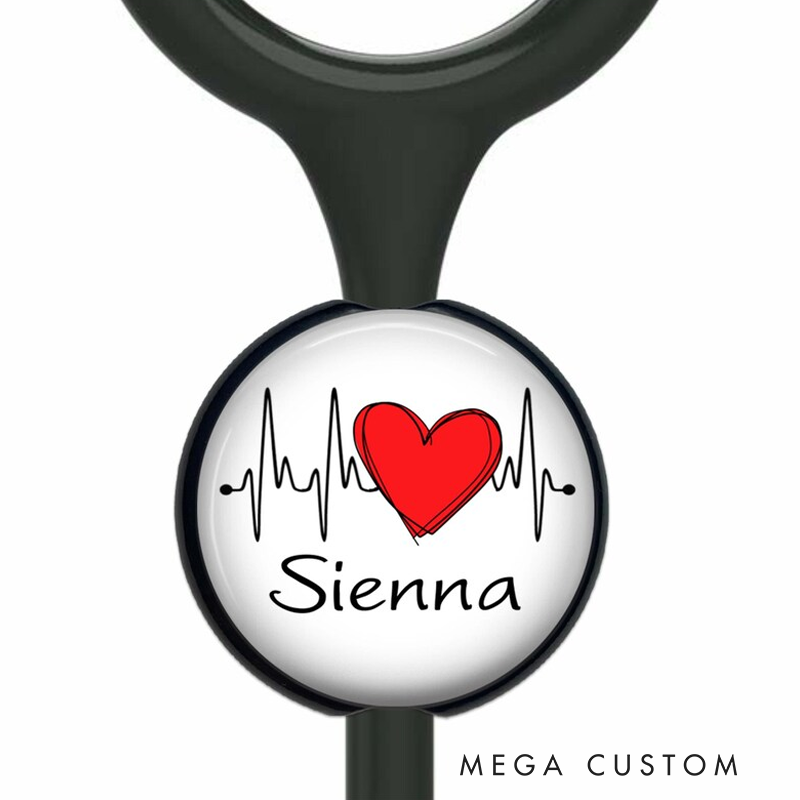 Personalized Nurse Crystal Stethoscope ID Tag Unique Nurse ECG Badge Medical Accessory Gift