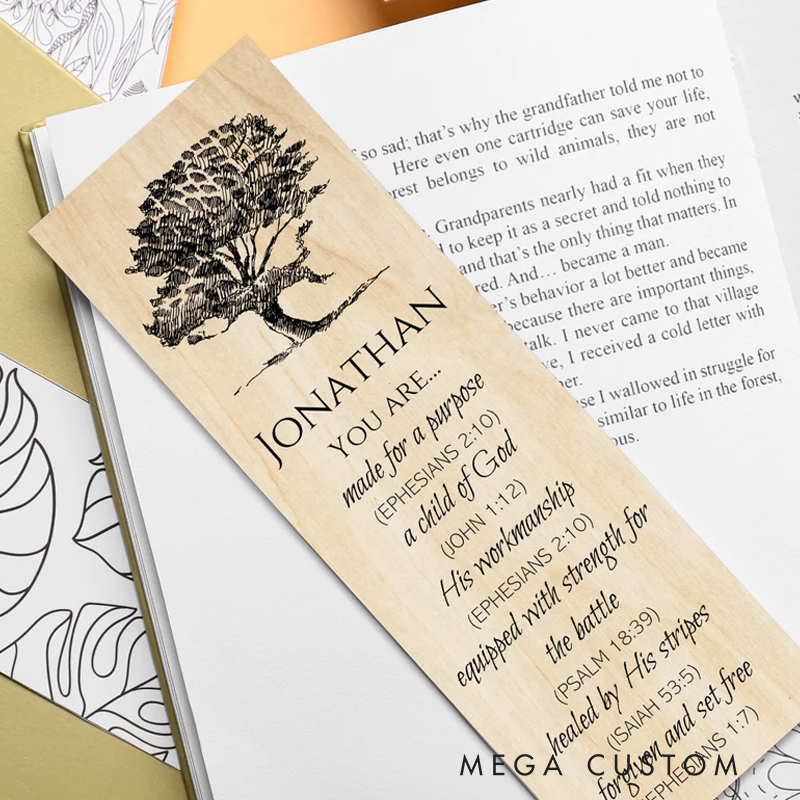 Personalized Wood Tree You are Bookmark for Best Friend Christian Gift for Birthday Unique Gifts for Book lover