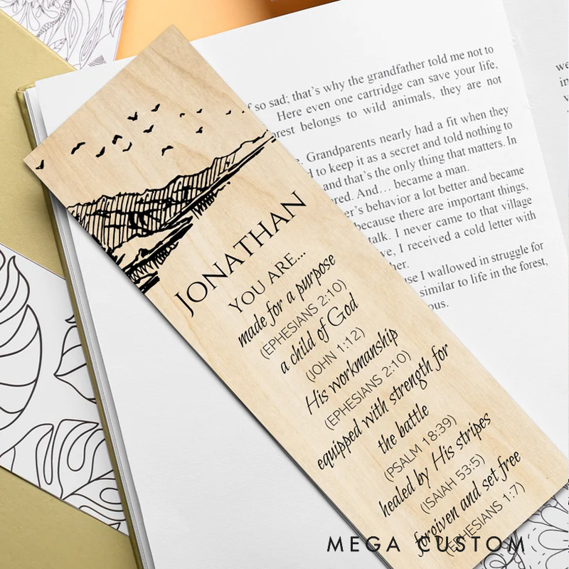 Personalized Wood Mountain You are Bookmark for Best Friend Christian Gift for Birthday Unique Gifts for Book lover