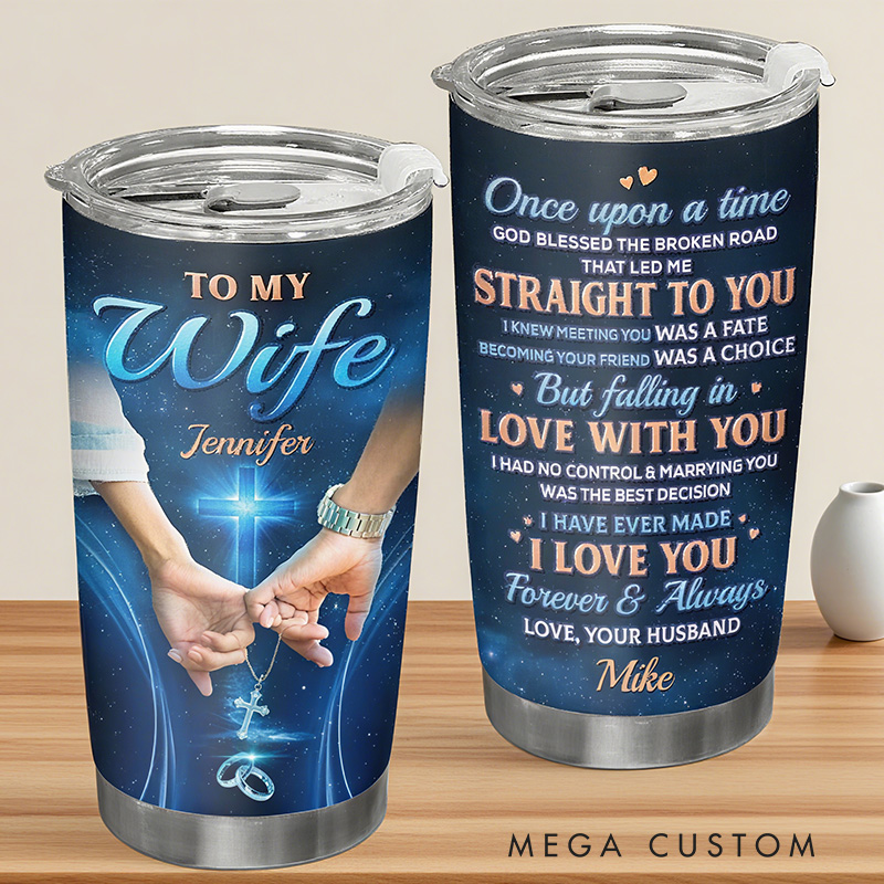 Personalized God Blessed 20oz Stainless Steel Tumbler with Name Religious Gift Anniversary Wedding Gift Faith Gift