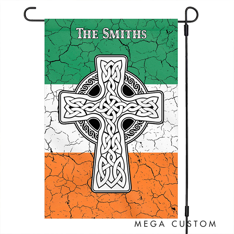 Personalized Cross Garden Flag with Family Name Christian Home Decor Gift Religious Gift