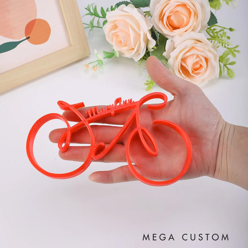 Personalized Minimalist Line Bicycle Ornament with Name Home Decor Birthday Fathers Day Christmas Gift for Men Cycling Enthusiasts