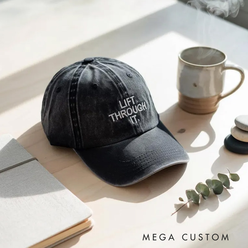 Personalized Embroidered Lift Through It Hat Weightlifting Fitness Cap for Gym Lover