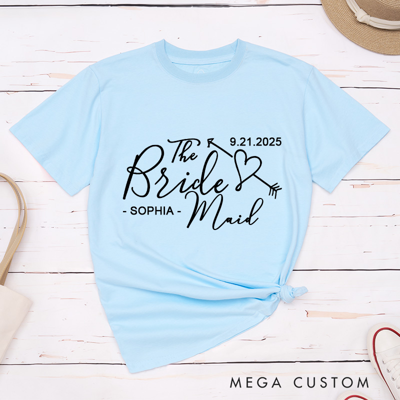 Personalized The Bride Matching T-Shirt with Name Bridesmaid T-Shirt Bride's Crew T-Shirt Bachelorette Party Gift