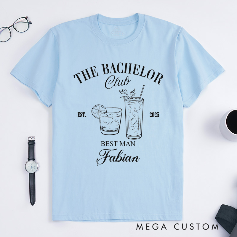 Personalized The Bachelor Club T-Shirts Groomsman Bachelor Party Shirt Groom T-Shirt Wedding Party Favors Top for Groomsmen Best Man