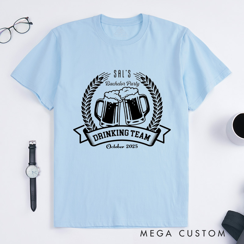 [Copy]Personalized Hunt is Over Bachelor Party T-Shirt Rustic Deer Antler Groomsman Shirt Wedding Party Favors for Groomsman Retro Best Man Gift T-Shirt