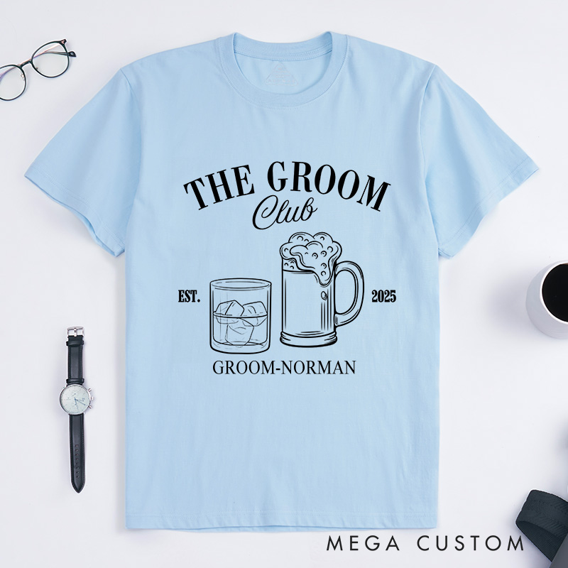 Personalized Groom Groom Club Bachelor Party T-Shirts Beer & Whiskey Shirt for Wedding Groomsman Proposal Shirt Best Man Gift