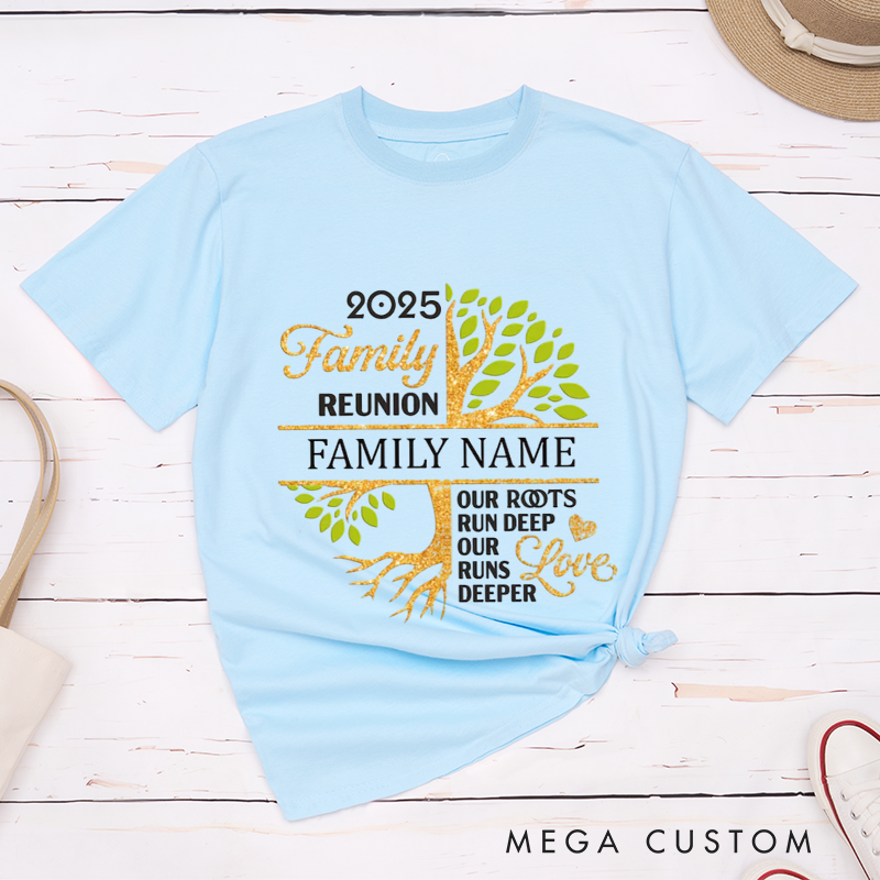 Personalized Custom Family Tree and Reunion Shirts Celebrating Deep Roots and Love Classic T-shirt