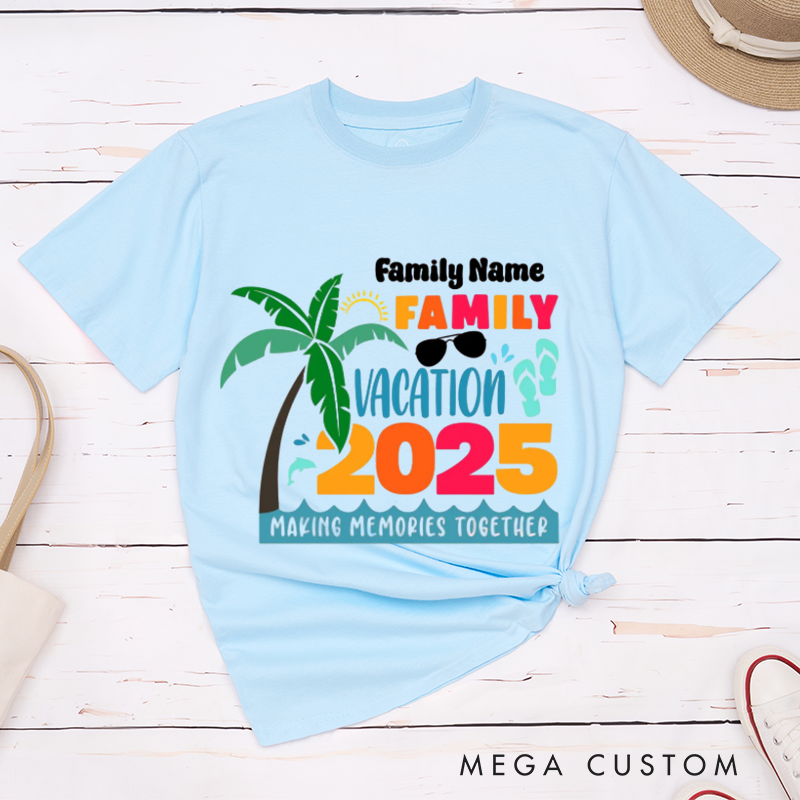 Personalized 2025 Family Vacation Matching Shirts for Making Memories Together at the Beach Classic T-shirt