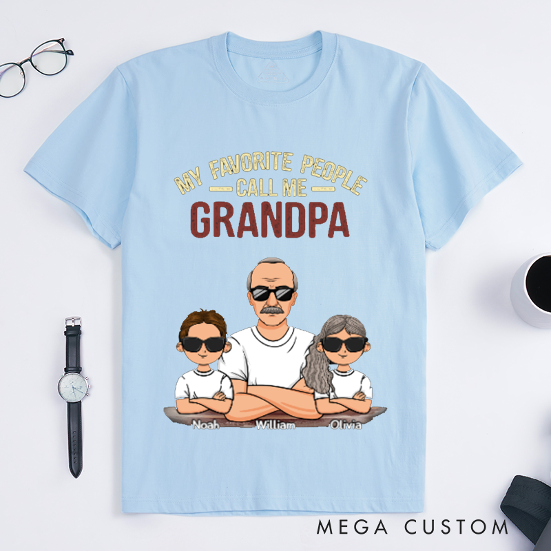 Personalized My Favorite People Call Me Grandpa Classic T-shirt