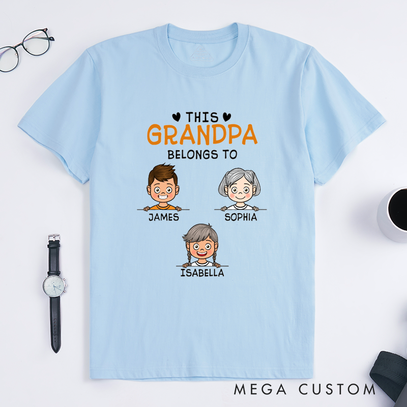 Personalized This Grandpa Belongs To Classic T-shirt