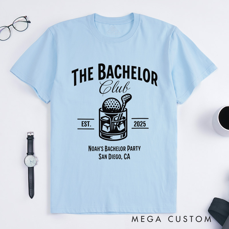 Personalized Groom Bachelor Club T-Shirt Golf Lover Bachelor Party Shirt Groomsman Proposal T-Shirt for Best Man Usher