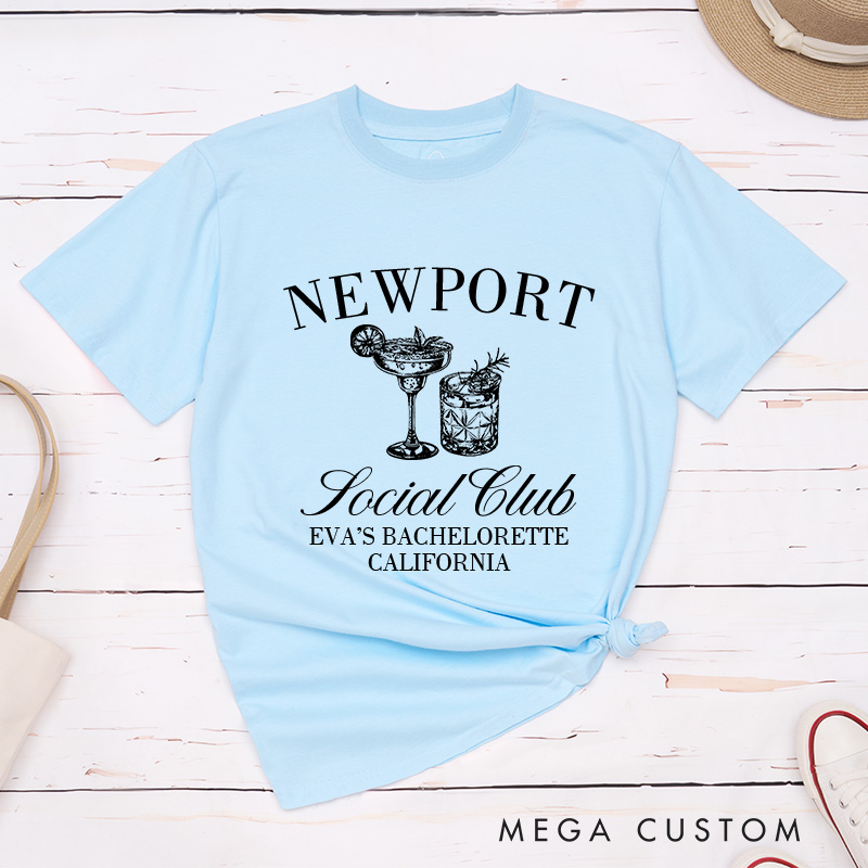 Personalized Bride Cocktail Social Club Matching T-Shirt Bridesmaid The Bach T-Shirt Bride's Crew T-Shirt Wedding Bachelorette Party Gift