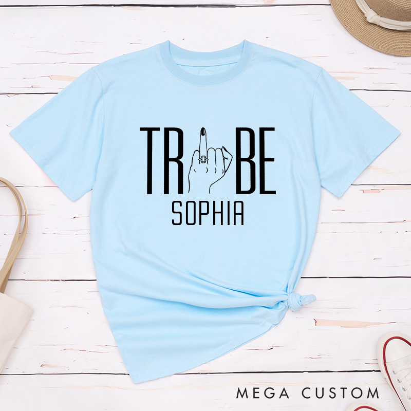Personalized Minimalism Bride Hand with Ring Matching T-Shirt Bride Tribe T-Shirt Wedding Hen Party T-Shirt Bachelorette Party Gift