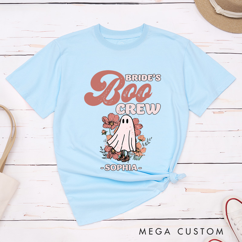 Personalized Bride Last Boo Before I Say I Do Matching T-Shirt Bride's Boo Crew T-Shirt Bridesmaid Halloween T-Shirt Bachelorette Party Gift