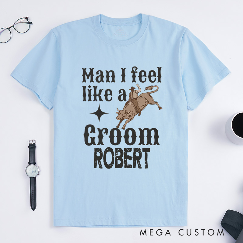 Personalized Rodeo-Themed Bachelor Party T-Shirts “Let's Go Boys!” Groomsman T-Shirt Wedding Party Favors Shirt Western Stag Tees