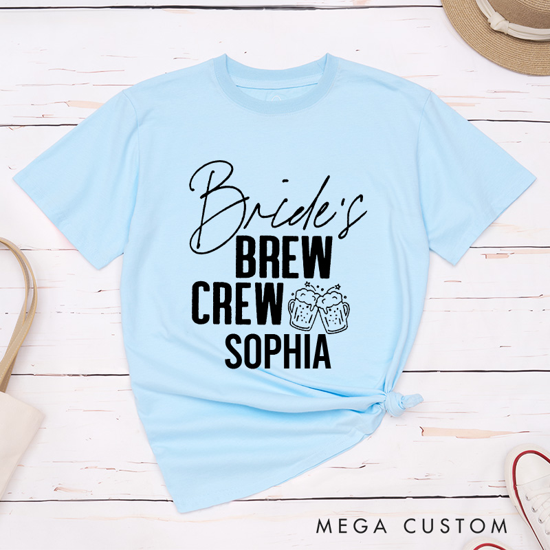 Personalized Brews Before I Do's with Diamond Ring Matching T-Shirt Bride's Brew Crew T-Shirt Bridesmaid Wedding T-Shirt Bachelorette Party Gift
