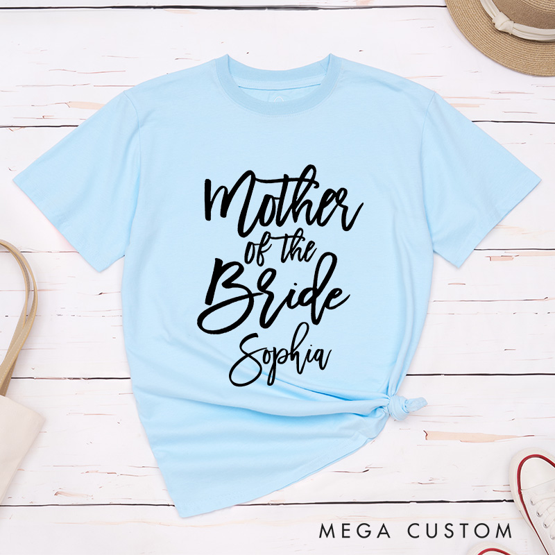 Personalized Modern Mother of the Bride MOB Matching T-Shirt Mother of the Groom MOG T-Shirt Wedding Day T-Shirt Bachelorette Party Gift