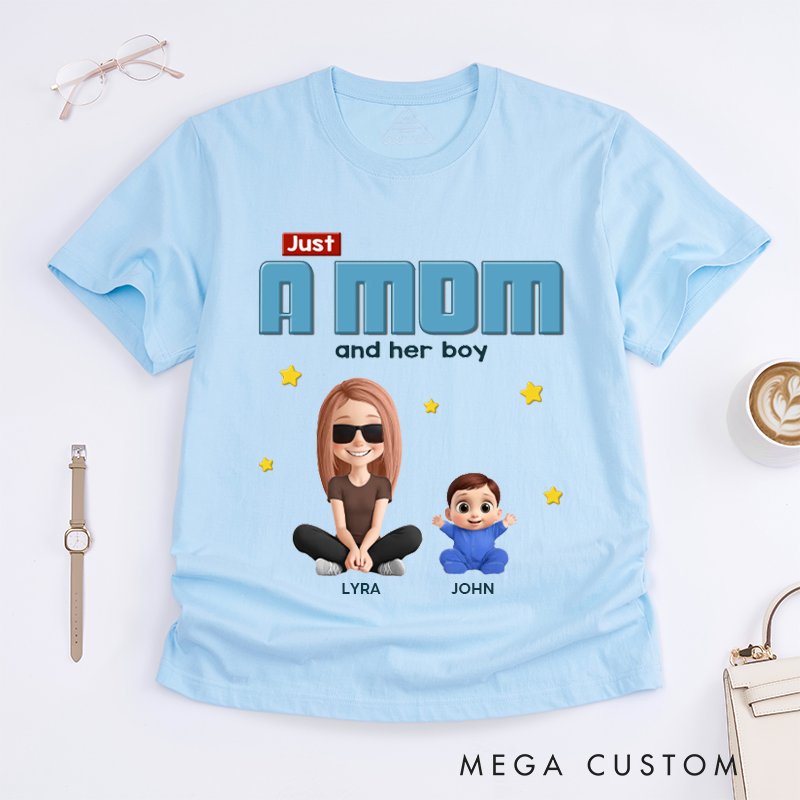 Personalized Just a Mom and His Child Gift for Mom Classic T-shirt