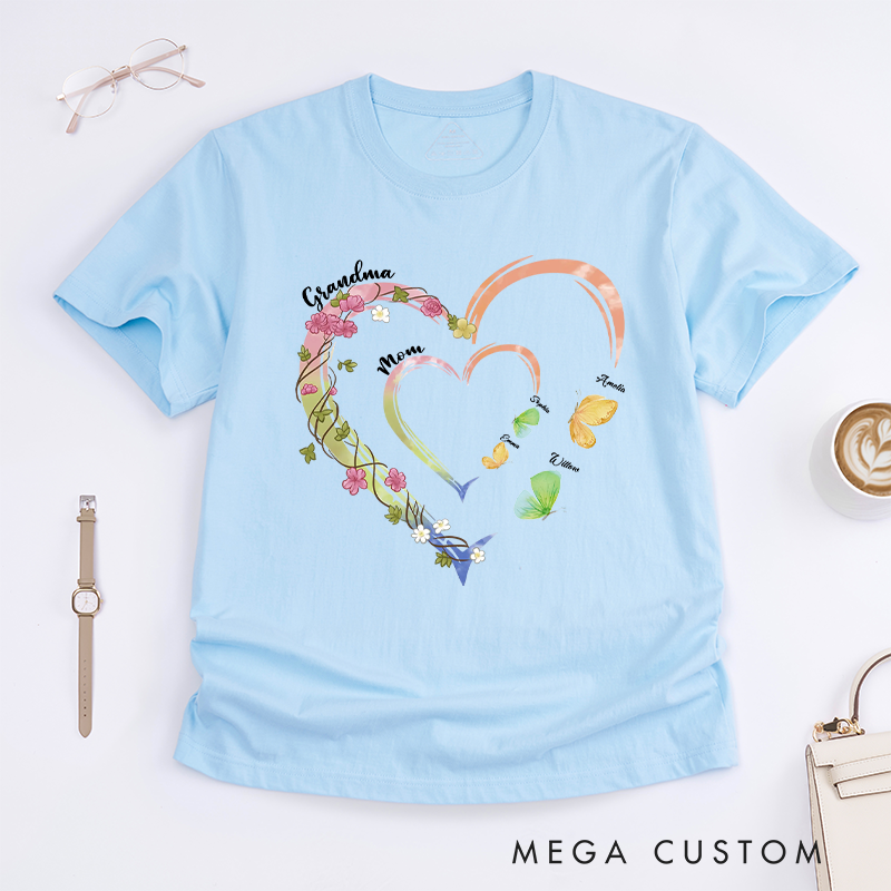 Personalized Family is Where Love is Endless Gift for Mom Grandma Classic T-shirt