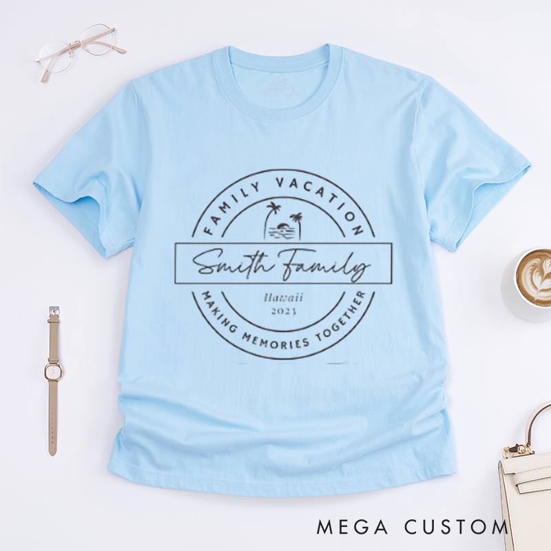 Personalized Matching Family Beach Vacation Shirts Perfect for Hawaii Trips Classic T-shirt