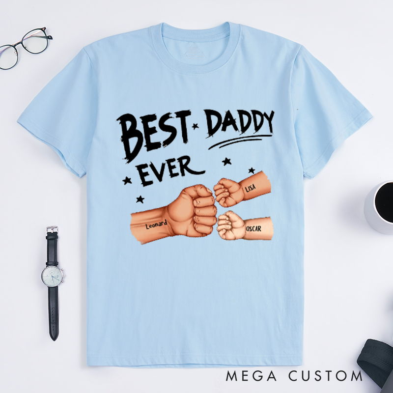 Personalized Best Dad Grandpa Ever Fist Bump Classic T-Shirt Gifts for Grandpa and Dad