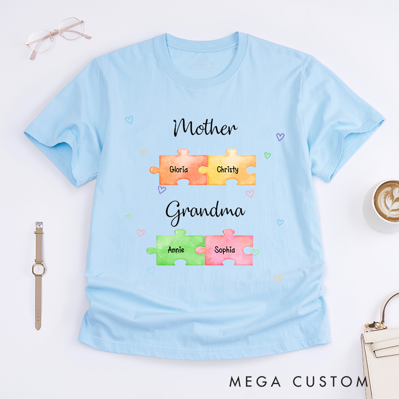 Personalized Puzzle Gift for Mom Grandmother Classic T-Shirt